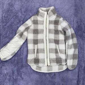 Abercrombie & Fitch Soft Sherpa Jacket Women's Small Plaid  Outdoor‎